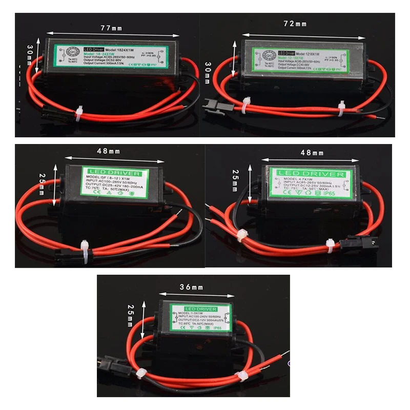 10pcs wholesales Constant Current Isolation Lamp Driver 300mA 280mA 1W 3W 5W 7W 9W 10W 20W 24w 36W Lighting Transformer