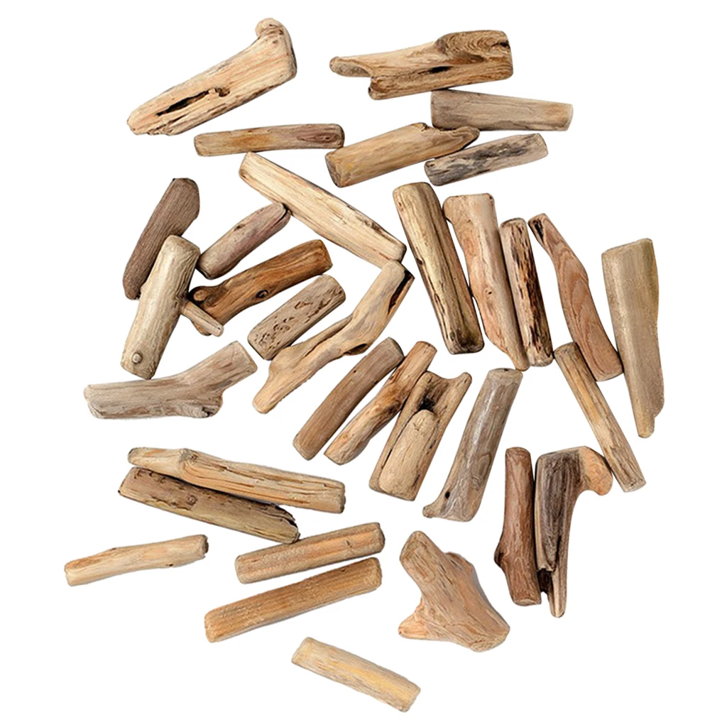 50Pcs/Pack Natural Driftwood Wooden Multiple Shapes For Handmade Craft Modelling Wood Slices Plaque Table Ornaments Decor Pieces