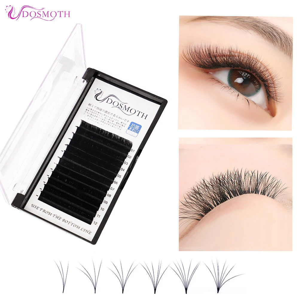 DOSMOTH 12ROW 0.05/0.07 Easy Fanning Eyelash eyelash extension 3D 4D 5D 6D Volume 1 Detik flower mata lashes