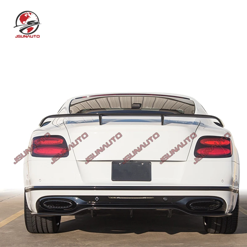 Carbon Fiber Body Kit For Bentley Continental GT 2012-2015 Modified SuperSports Style Rear Bumper Lip Auto Accessories