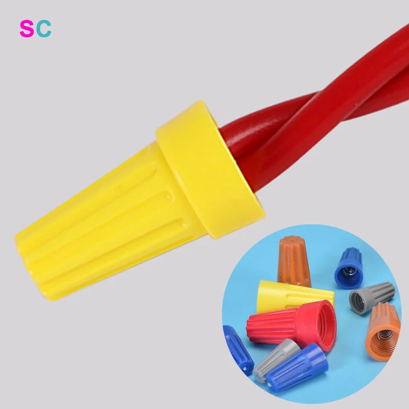 10pcs/20pcs Fast Connector Spring Cap Crimp End Terminal AWG24-7 Insulated Electrical Insert Splice Rotating Wire Connection