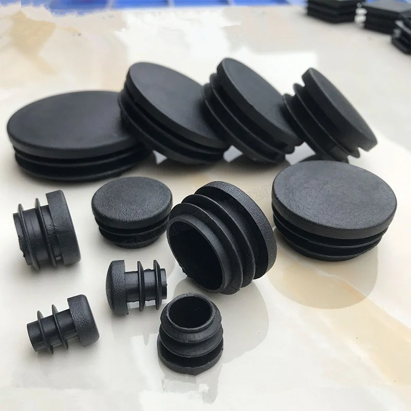 Tube Pipe Inserts Plug Bung Insert Stopper For Chair Leg Pipe tapon tubo redondo Black Round Plastic Blanking End Cap