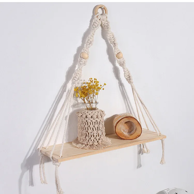 Hanging Macrame Tapestry for Bedroom Plant Boho Decoration Home Wall Decor Wooden Wall Shelf Candle Holder Floating Shelves Gift