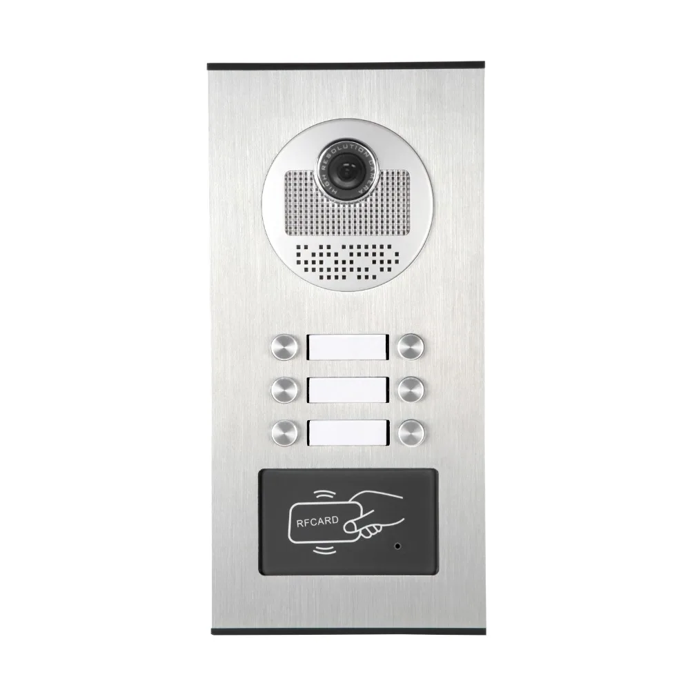 6 Units Apartment intercom system Video Door Phone Door Intercom HD Camera 7" Monitor video Doorbell 5-RFID Card for 6 Household