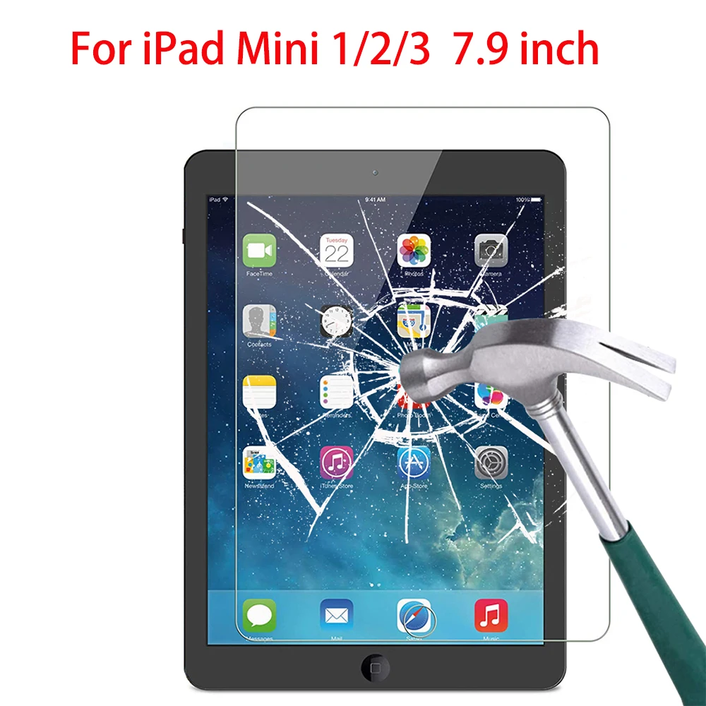 

Tempered Glass For iPad 7.9 Inch Mini 1 2 3 Screen Protector Protection Film A1599 A1600 A1601 A1489 A1490 A1491 A1432 A1454