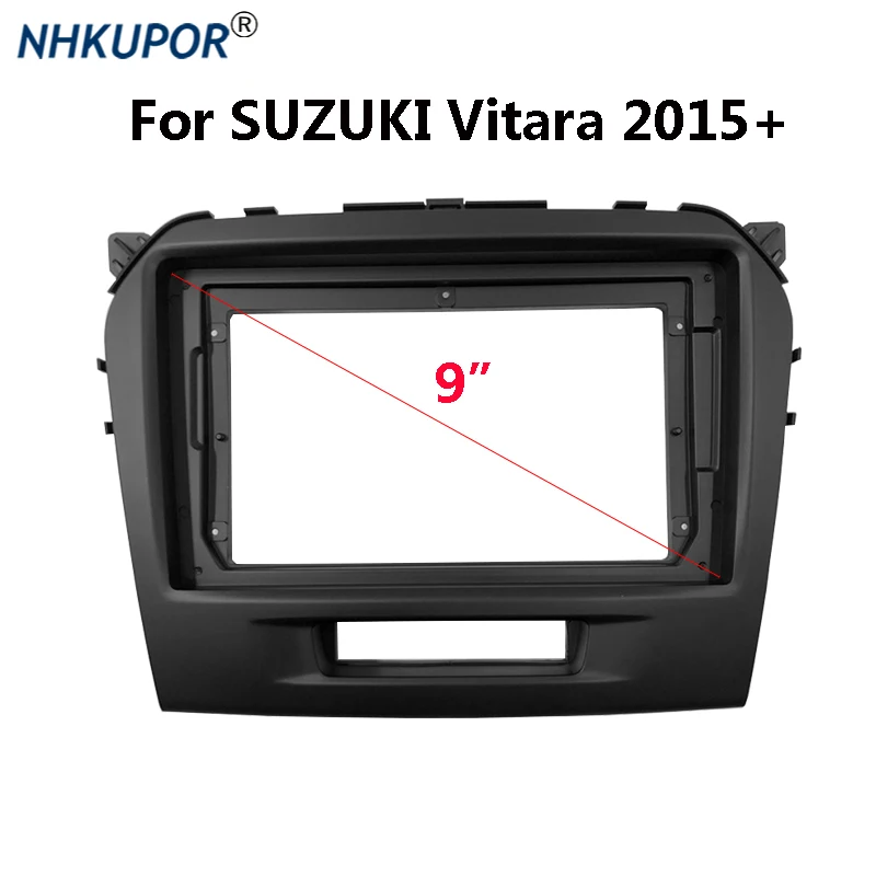

9-дюймовая Автомобильная магнитола Fascia Для SUZUKI Vitara 2015 +, автомобильная стереосистема, ABS пластиковая панель приборной панели, монтажная панель, лицевая панель, рамка в комплекте