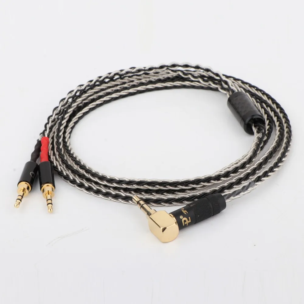 New Headphone cable 3.5mm Right angled Male to Dual 2.5mm Male Compatible with Hifiman HE400S, HE-400I, HE-400i HE560 HE1000