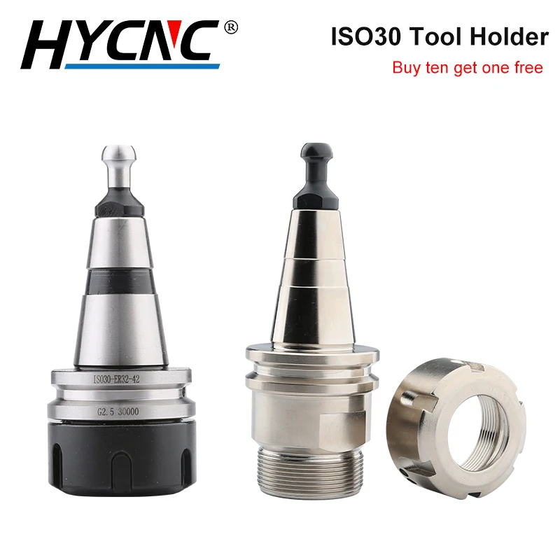 Balanced Chuck ISO30 ER32 High-Speed Tool Holder Chuck Lathe 30000RPM CNC Spindle Tool Holder Stainless Steel, With Pull Studs