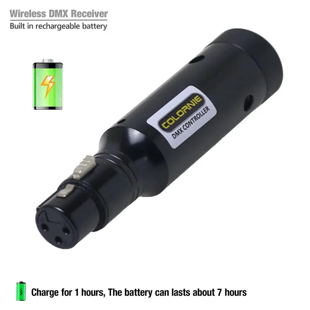 Transmisor y receptor DMX inalámbrico recargable, controlador de luz láser DMX512, 54CH, controlador DMX para efectos de escenario, DJ, discoteca,