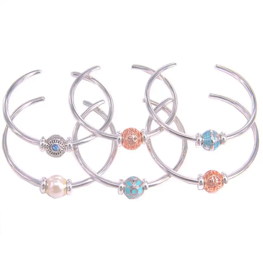 HEMISTON TS Pearl Beads Carrier Bracelets Bangles Fit Charm Beads Trendy Glam Fashion Jewelry Gift For  Women Bijoux Femme