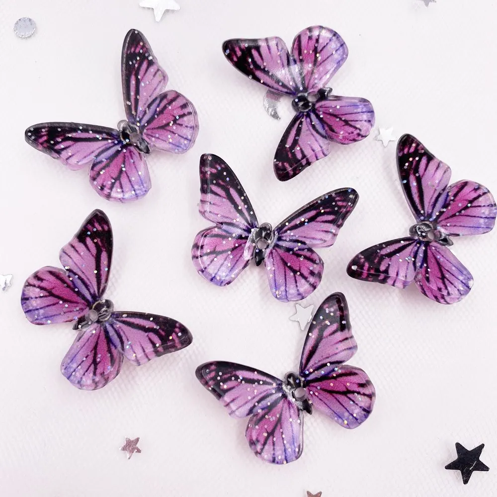 12PCS Colorful 3D wheel Big Butterflies Rhinestone Appliques Scrapbook DIY Wedding 1 Hole  Accessories Ornaments SJ14