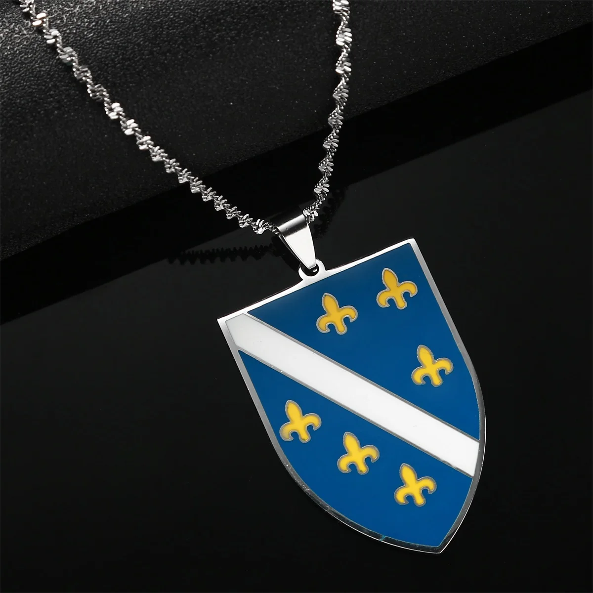 Stainless Steel Bosnia & Herzegovina Pendant Necklaces For Women Bosna Hercegovina Chain