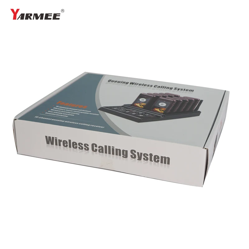 YARMEE Wireless Restaurant calling system Waterproof Buzzer 1 Transmitter + 10 Receiver for Waiter Calling System Queue System