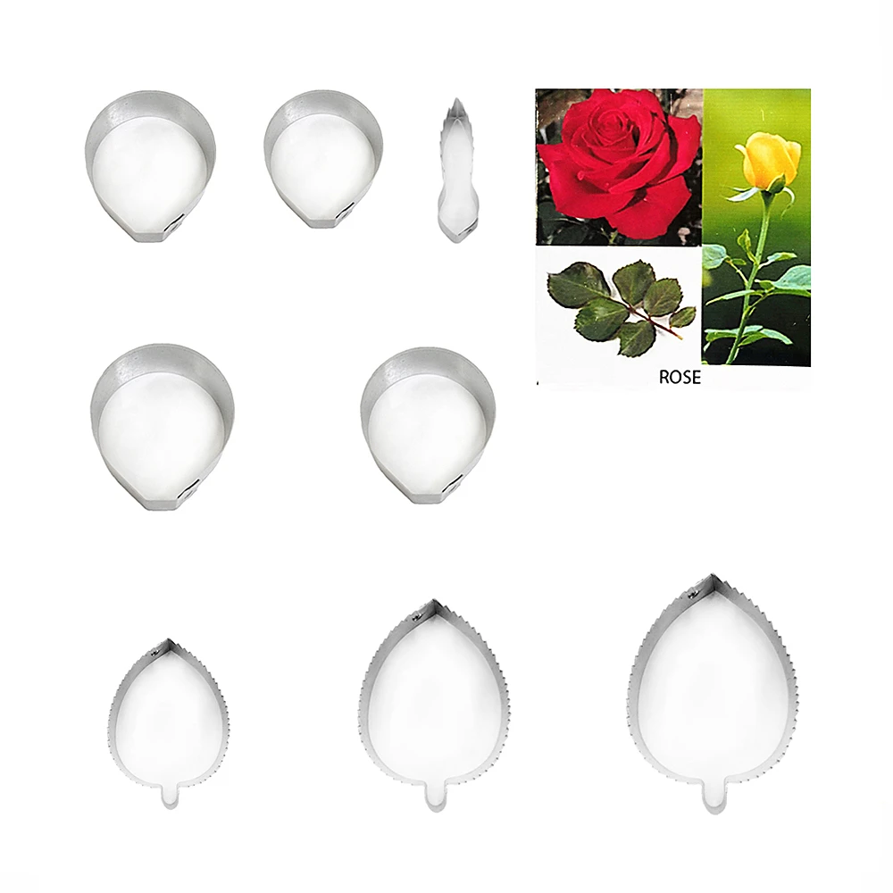 Rose fondant sugar flower cutters baking cake decorations Polymer Clay Cold Porcelain gumpaste tools