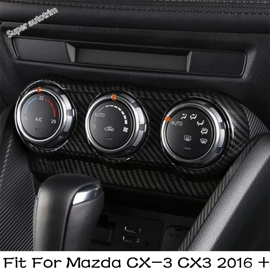 

Middle Air AC Conditioning Control Switch Frame / Water Cup Holder Panel Cover Trim Accessories For Mazda CX-3 CX3 2016 - 2021