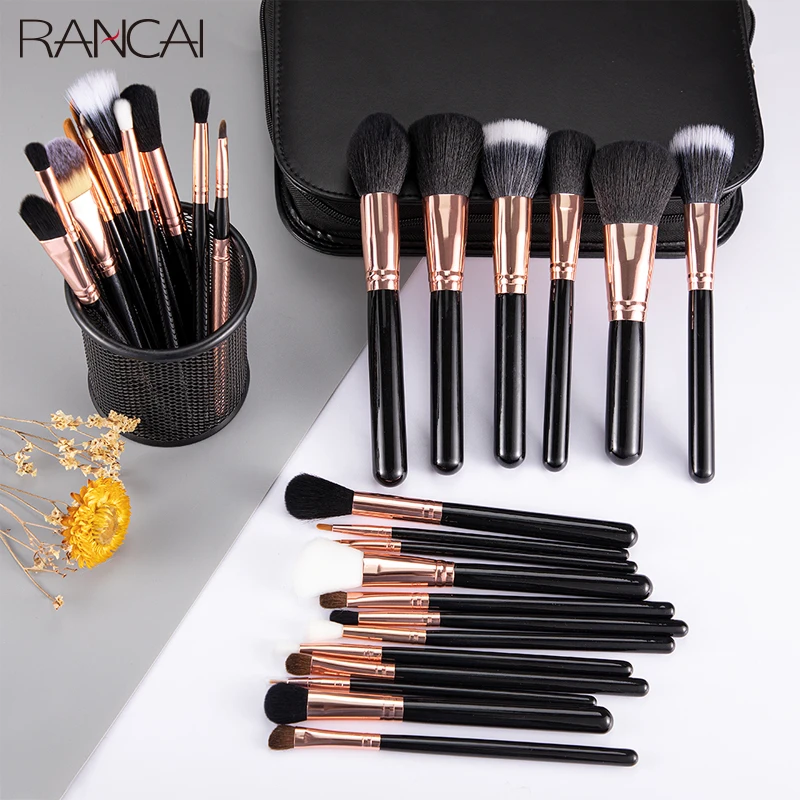 RANCAI Professional Makeup Brushes set 29pcs Big Loose Powder Foundation Eyeshadow Eyeliner Eyebrows Eyelashes Contour Highlight