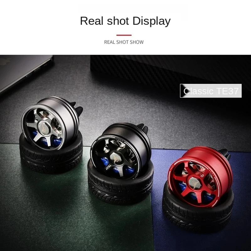 Metalen Wiel Vent Vorm Auto Luchtverfrissers Outlet Clip Geur Diffuser Geur In Refill Spons Voor Mannen Parfums Geur