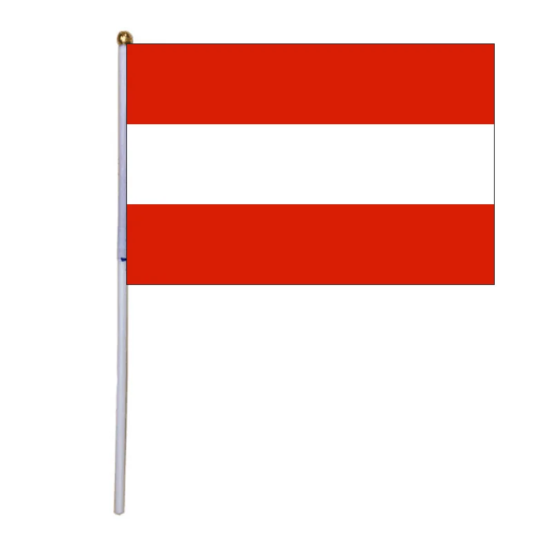 

xvggdg 100pcs 14 * 21cm Austria hand flag Promotion Wholesale Small Austria Hand Waving National Flag