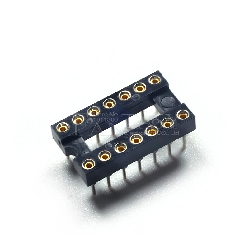 10pcs DIP-14 Round Hole 14 Pins 2.54MM DIP DIP14 IC Sockets 14 PIN 2.54 Adaptor Solder Type IC Connector