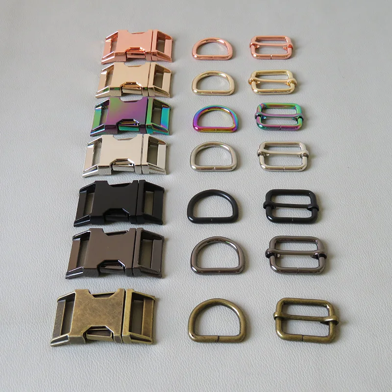 1 Set Metal Buckle Hardware For Pet Dog Collar Paracord ClaspS Belt D Ring Snap Hook Adjuster Harness Straps Sewing Accessories