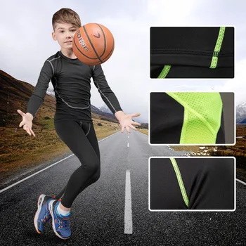 Soccer Jerseys  Thermal Underwear Baby Boys Football Basketball Uniforms Kids Tracksuit Rashgard for Children Sport Sets