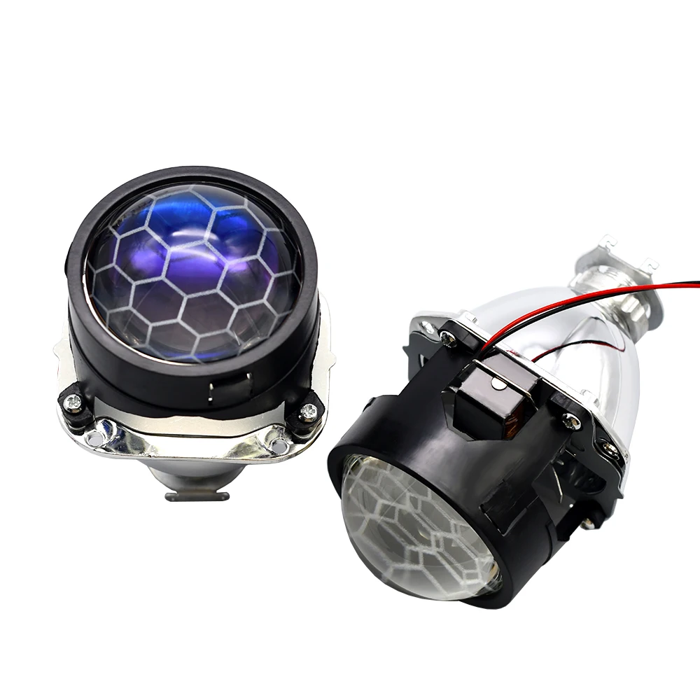 2.5インチRGB APP LEDデビルアイズブルーハニカムバイキセノン