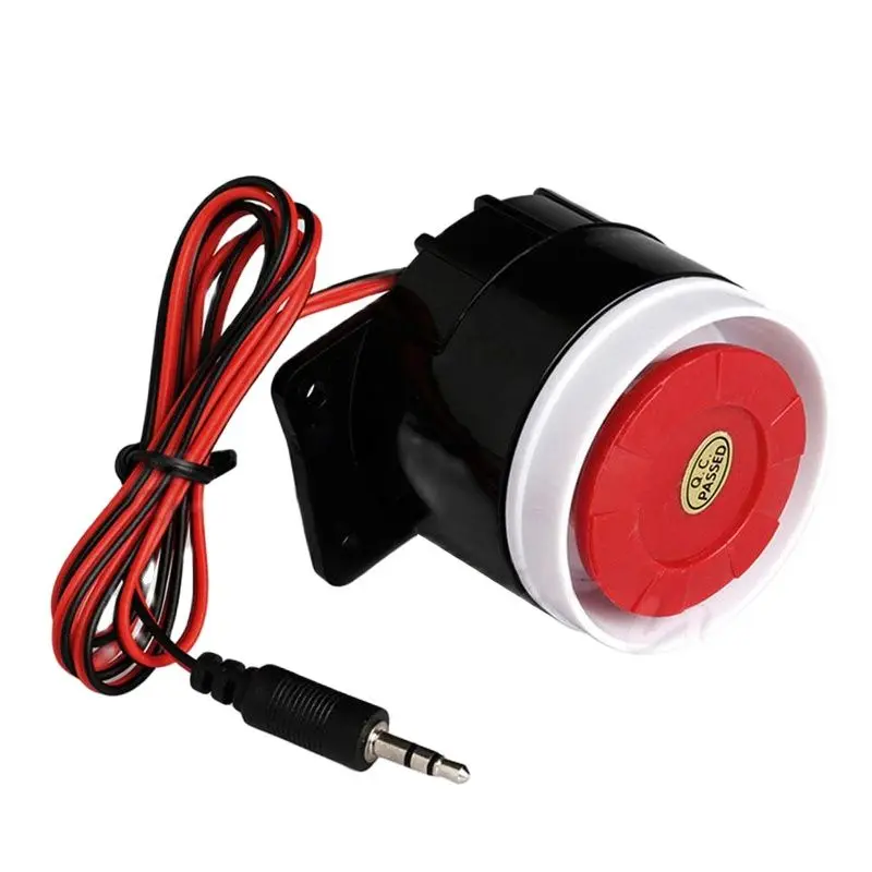 KINJOIN DC 12V Wired Mini Sirena a tromba Sistema di allarme sonoro domestico 120DB Dispositivo di sicurezza antifurto intelligente