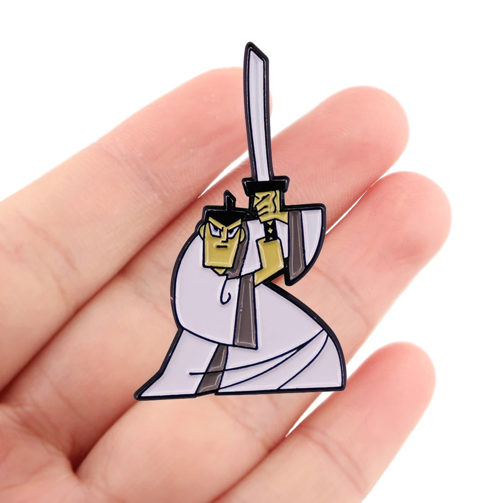 DZ2187 Funny samurai Enamel Pins and Brooches for Woman Fashion Lapel Pin for Clothes Backpack Bags Badge Gifts