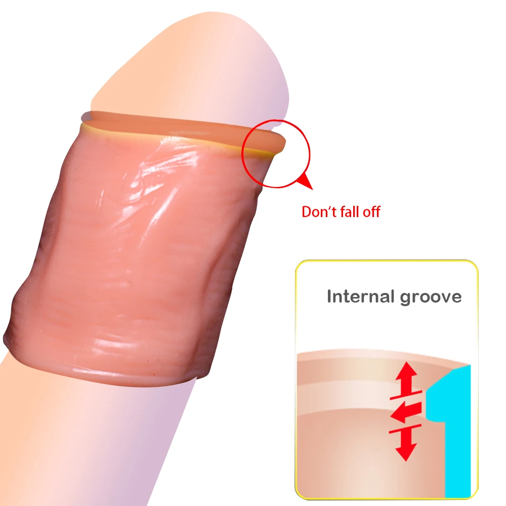 5PCS Foreskin Correction Penis Sleeve Cock Ring Glans Stimulate Sex Toys for Men Delay Ejaculation Screw Shape Two Sizes