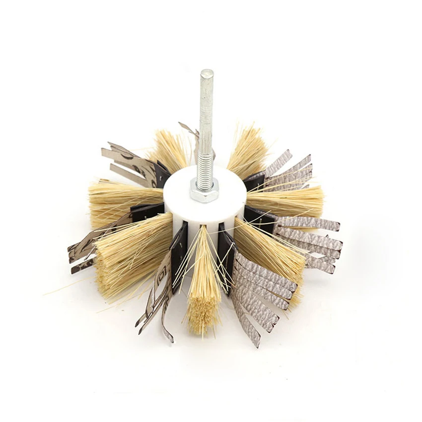 1PCS Sisal & Sandpaper Sanding Flap Wheel Polishing 1/4'' Shank for Drill Rust Paint
