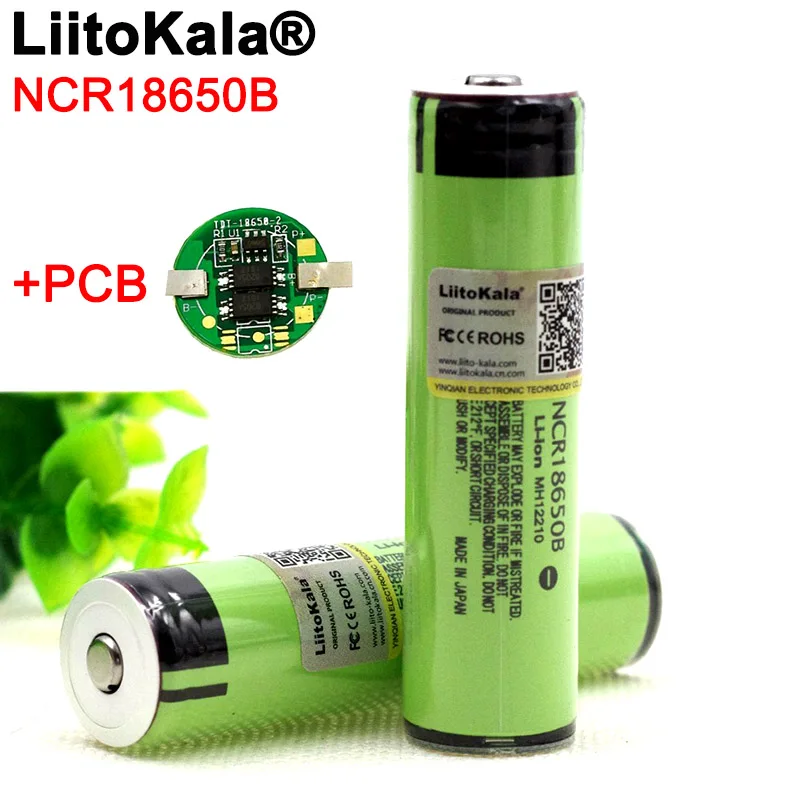 Liitokala-بطارية قابلة لإعادة الشحن 18650 NCR18650B ، 3400 مللي أمبير ، مع PCB 3.7 فولت ، لبطاريات مصباح يدوي