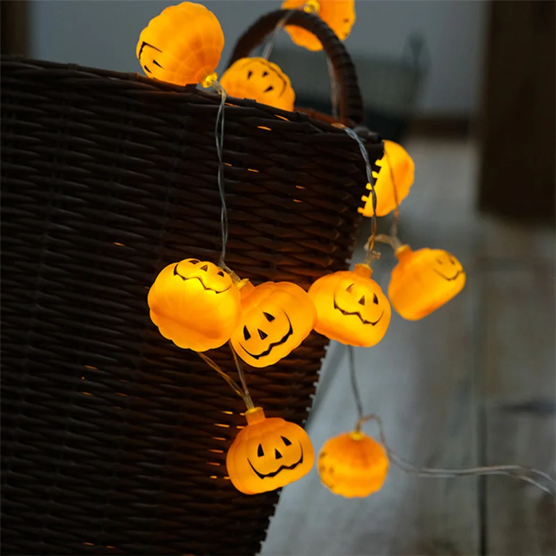 

1.5M 3M Halloween Pumpkin LED String Lights 10LEDs 20LEDs Halloween Christmas Fairy Lights Battery Powered For Party Decoration