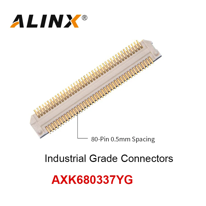 ALINX 파나소닉 산업용 등급 암 보드 대 보드 커넥터, 80 핀, 0.5mm 간격, AXK680337YG