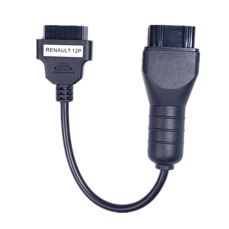 For Renault 12Pin to 16pin Full Pin OBD2 OBD II Connector Adapter 12 pin Car Diagnostic Cable 16 PIN