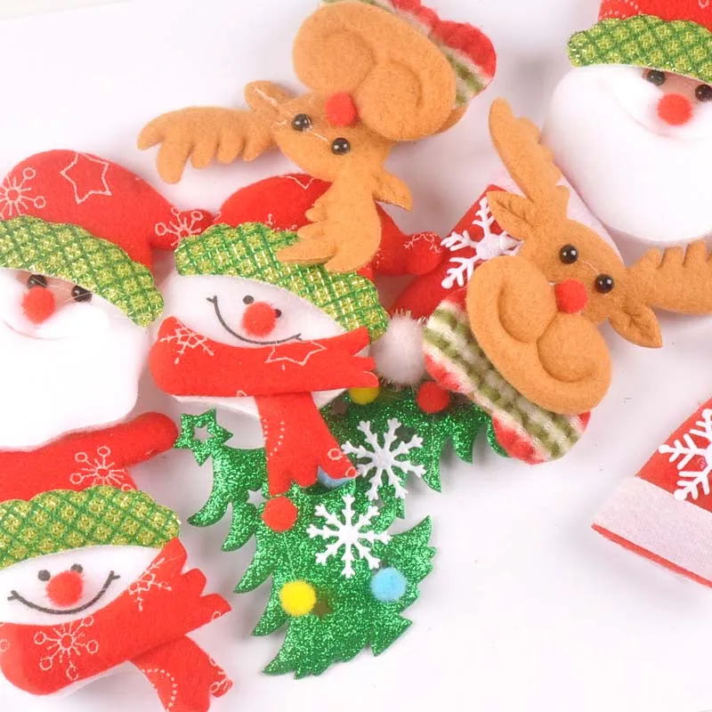 5pcs 50-80mm Christmas Decoration Patches DIY Scene New Year Xmas Tree Window Scrapbooking Decor c2325