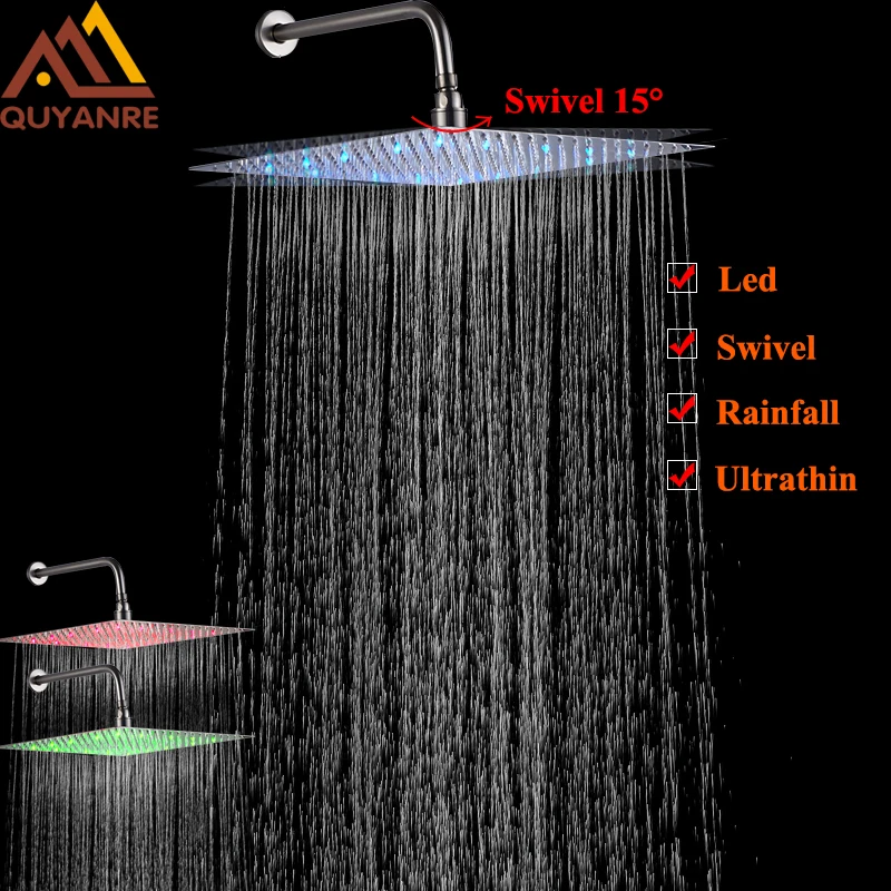 

Vidric Vidric Concealed LED Shower Faucets Set Wall Mounted Rainfall Shower Head Handheld Shower Mixer Tap Bath&Shower Faucets