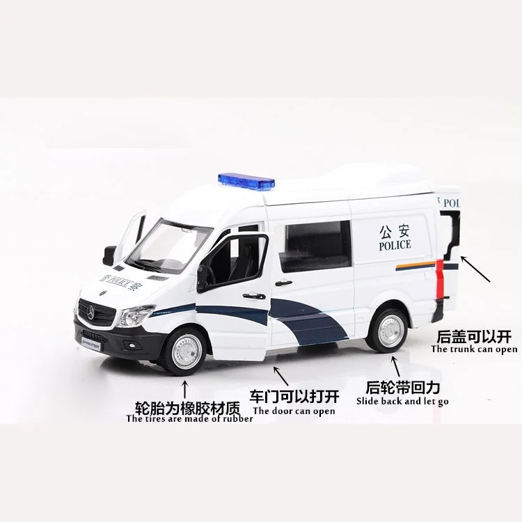 1/32 Scale Ambulance,Police Cars Diecast Alloy Model Pull Back Collection Toy Gift for Children