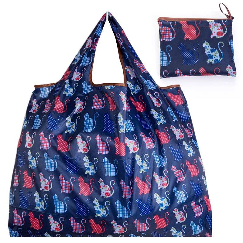 Große Tragetasche im persönlichen Stil, ECO, wiederverwendbar, Polyester, tragbar, Schultertasche, Damenhandtaschen, faltbare Tasche, Einkaufstasche, Aufbewahrung – Detail 25