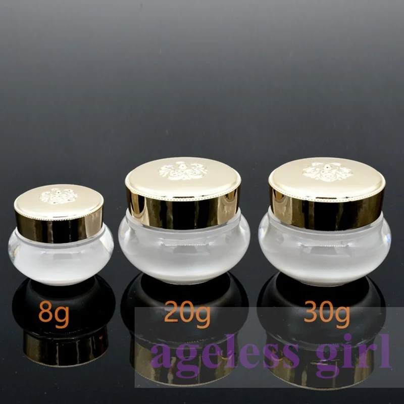 

Acrylic Cream Jar Eye Cream Jar White Cream Bottles Make Up Refillable Bottles cream trial Sample Bottles Cosmetic Package