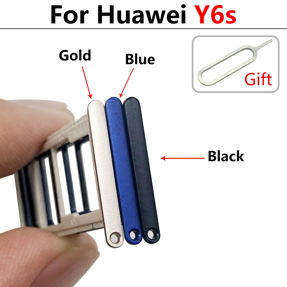 New SIM Card Tray chip slot drawer Holder Adapter Accessories For Huawei Y6S Y7A Y9S Mobile Phone Sim Card + Pin