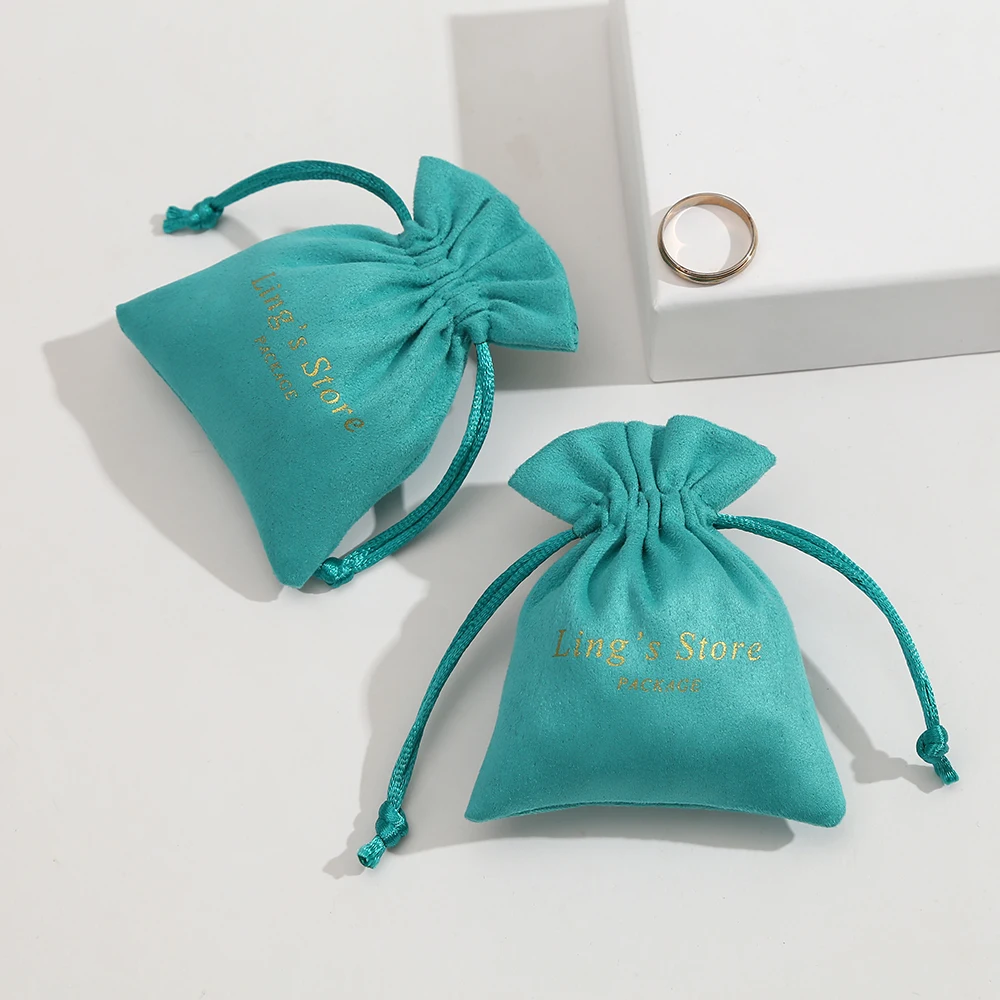 Imagem -05 - Personalizado Imprimir Logo Jóias Gift Pouches Velvet Drawstring Bolsa Flanela Maquiagem Decoração do Casamento Embalagem Fungus Estilo 100