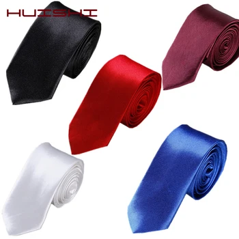HUISHI Schlanke Party-Krawatte für Herren, einfarbig, schmale Krawatte für Herren, 5 cm Breite, 38 Farben, Königsblau, Gelbgold, für Party