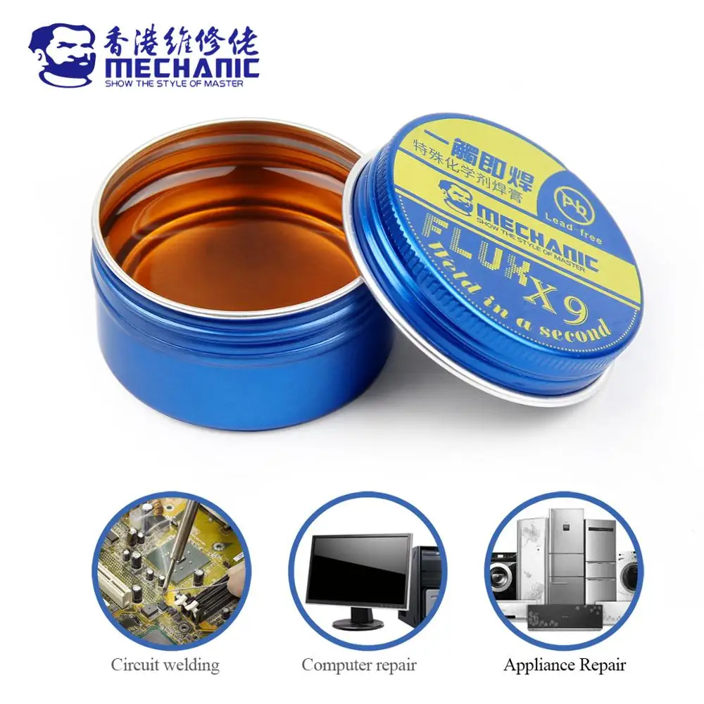 MECHANIC X Series Imported Mild Rosin Halogen & Lead-Free Solid Welding Flux No-Clean Soldering Paste for PCB Board BGA Repair