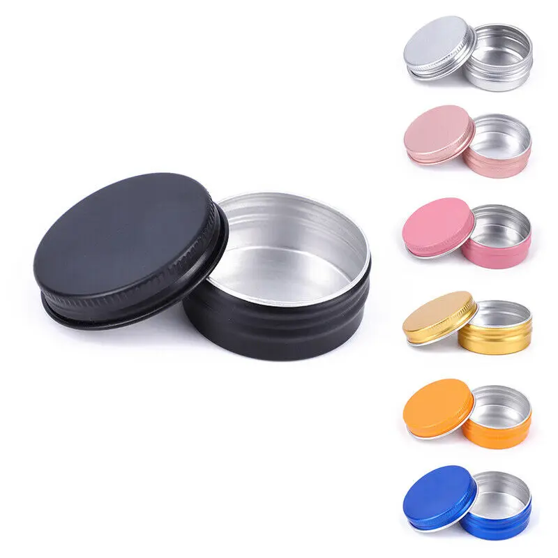 Jar De Estanho De Alumínio para Creme Bálsamo Nail Vela, Recipiente Cosmético, Garrafas Recarregáveis, Latas De Chá, Caixa De Metal, 10PCs, 15ml