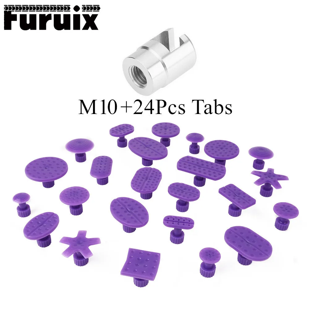 Car Aluminum Alloy Dent Repair Puller Head  Adapter Screw Tips for Slide Hammer and Pulling Tab M10  Glue Tabs