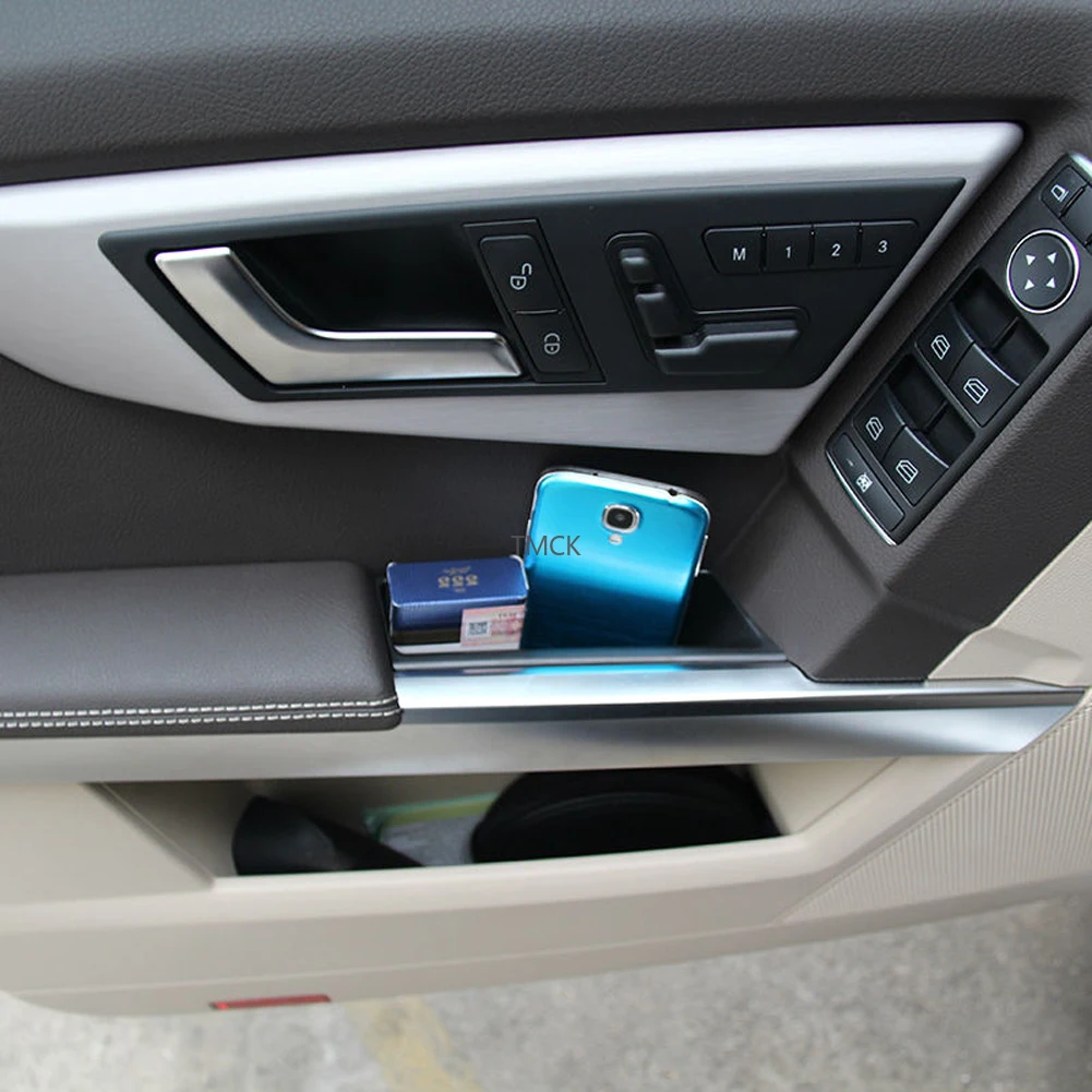 For Mercedes Benz GLK Class X204 GLK200 220 250 260 300 2008-2015 Car Front+Rear Door Armrest Storage Box Organizer Tray Holder