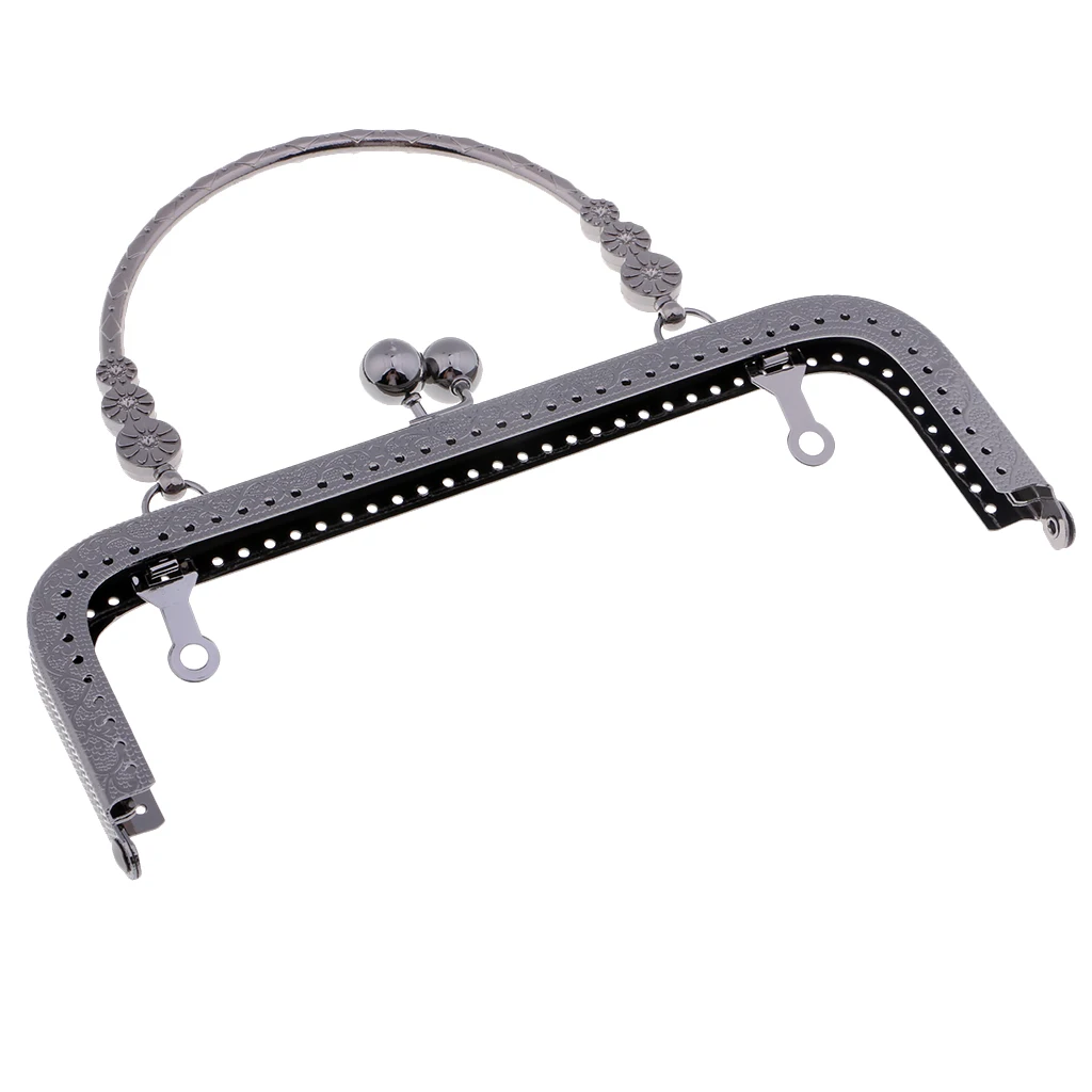 Metal Frame Clasp Handle Arch Lock Vintage Pattern DIY Purse Bag Accessories