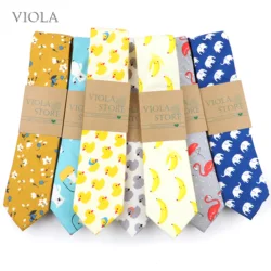 Pajarita con estampado de frutas y animales para mujer y hombre, corbata de cuello 100% algodón, regalo de mariposa de boda, accesorio para corbata, 6cm, novedad