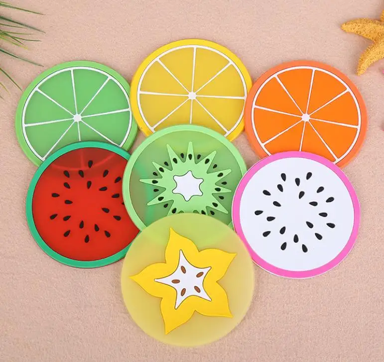 

Fruit silicone Cup Mat Pads Coffee Mug Drink Coasters Dining Table Placemats Desk Accessories 6 color SN2907