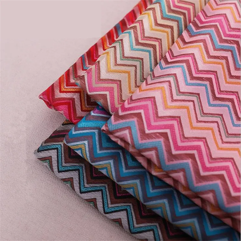 Nylon Rainbow Strip Silk Fabric, Children's Dress, Cheongsam Brocade Fabric, Home Textiles, Polyester DIY Sewing Materials, 1042